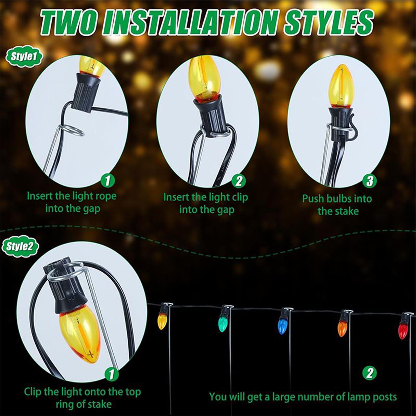 Outdoor Lighting Ground - Christmas Light Stakes 12-Inch Lawn Ground
