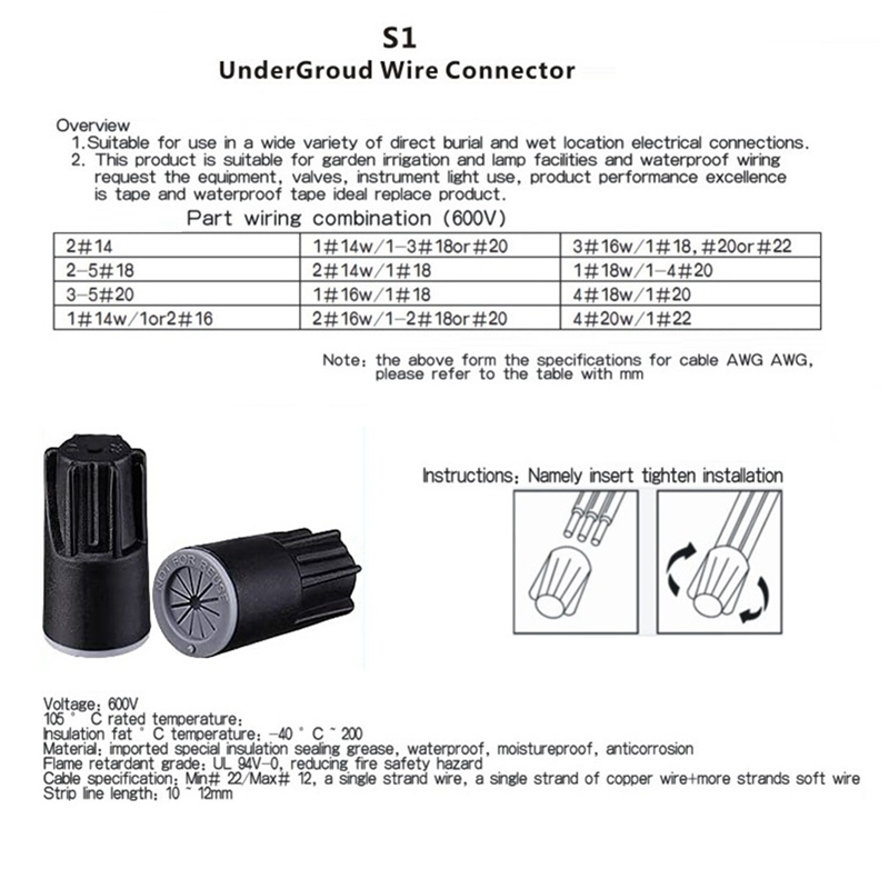 ABJA-Waterproof Wire Connector - огляд і ціна Outdoor Lighting Voltage