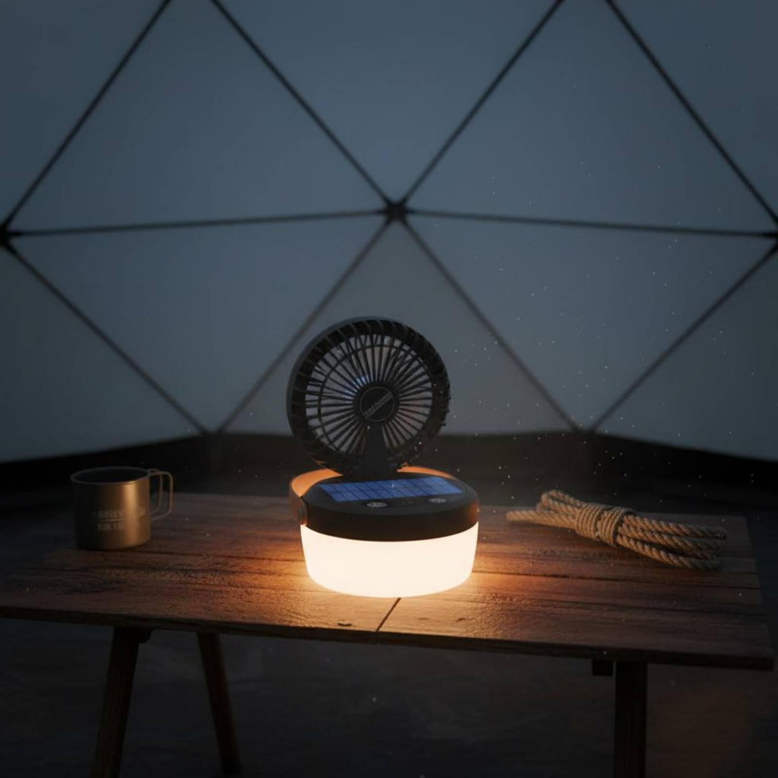 Solar Camping Fan Lantern Fold - огляд і ціна Solar Lantern Hanging