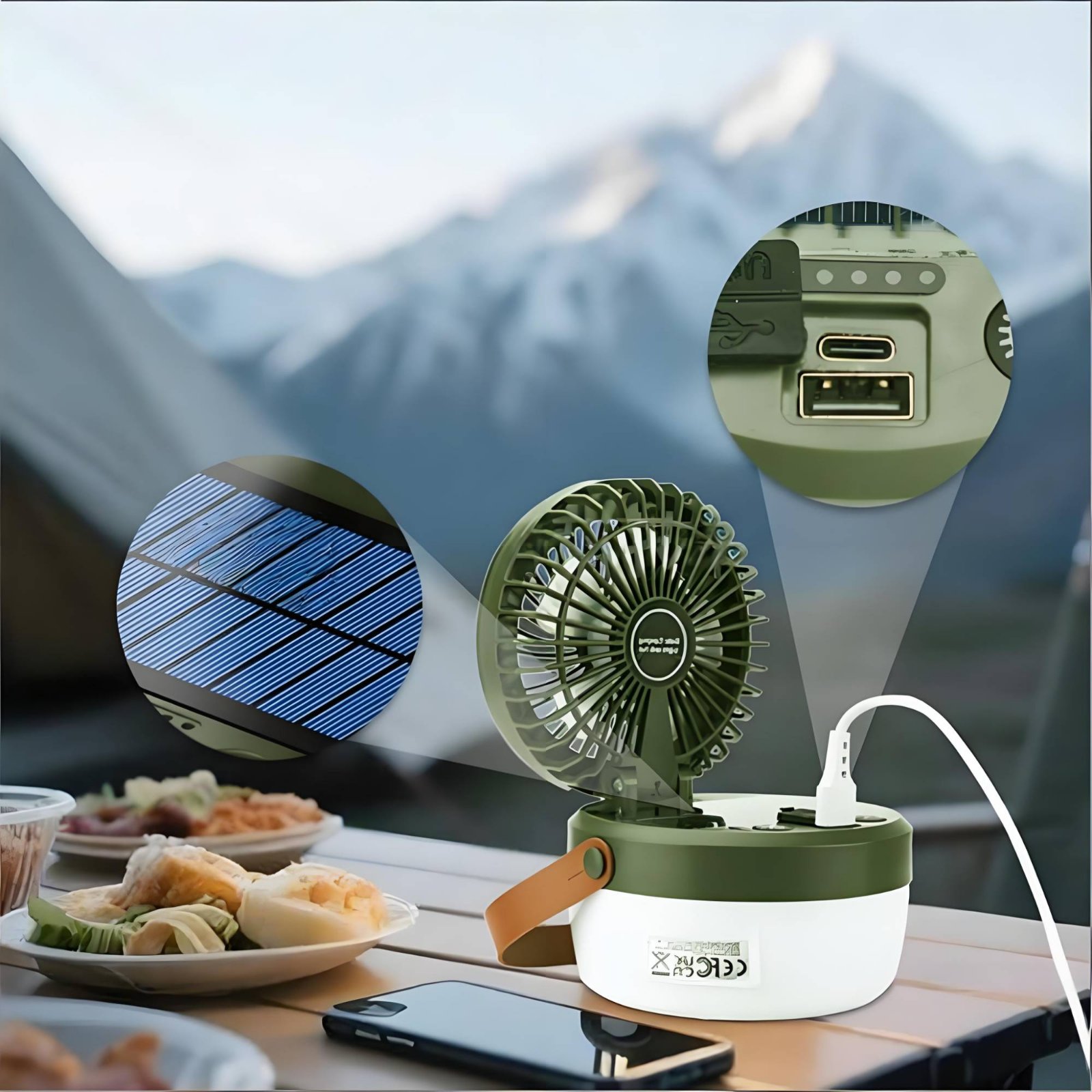 Solar Camping Fan Lantern Fold - огляд і ціна Solar Lantern Hanging