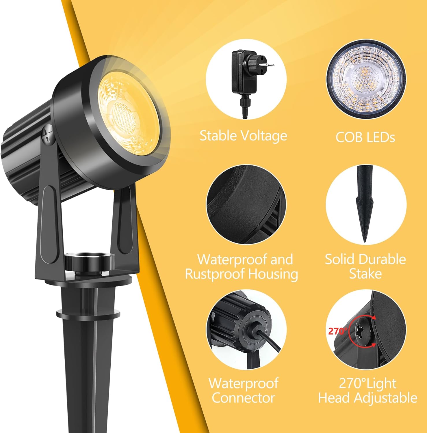 4/6/8LEDS 3000K Outdoor Spotli - огляд і ціна Outdoor Lighting Voltage