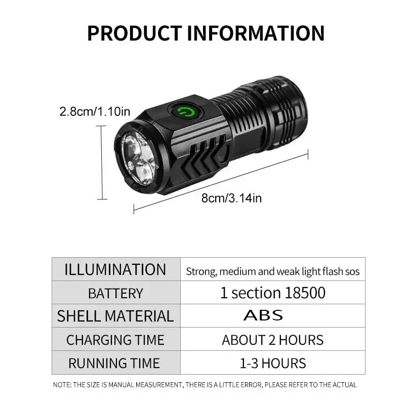 Mini 3LED Flashlight With Pen  - огляд і ціна Outdoor Lighting Spotlight